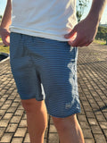 Shorts Praia Masculino King&Joe Listras Respirável cor Azul Royal