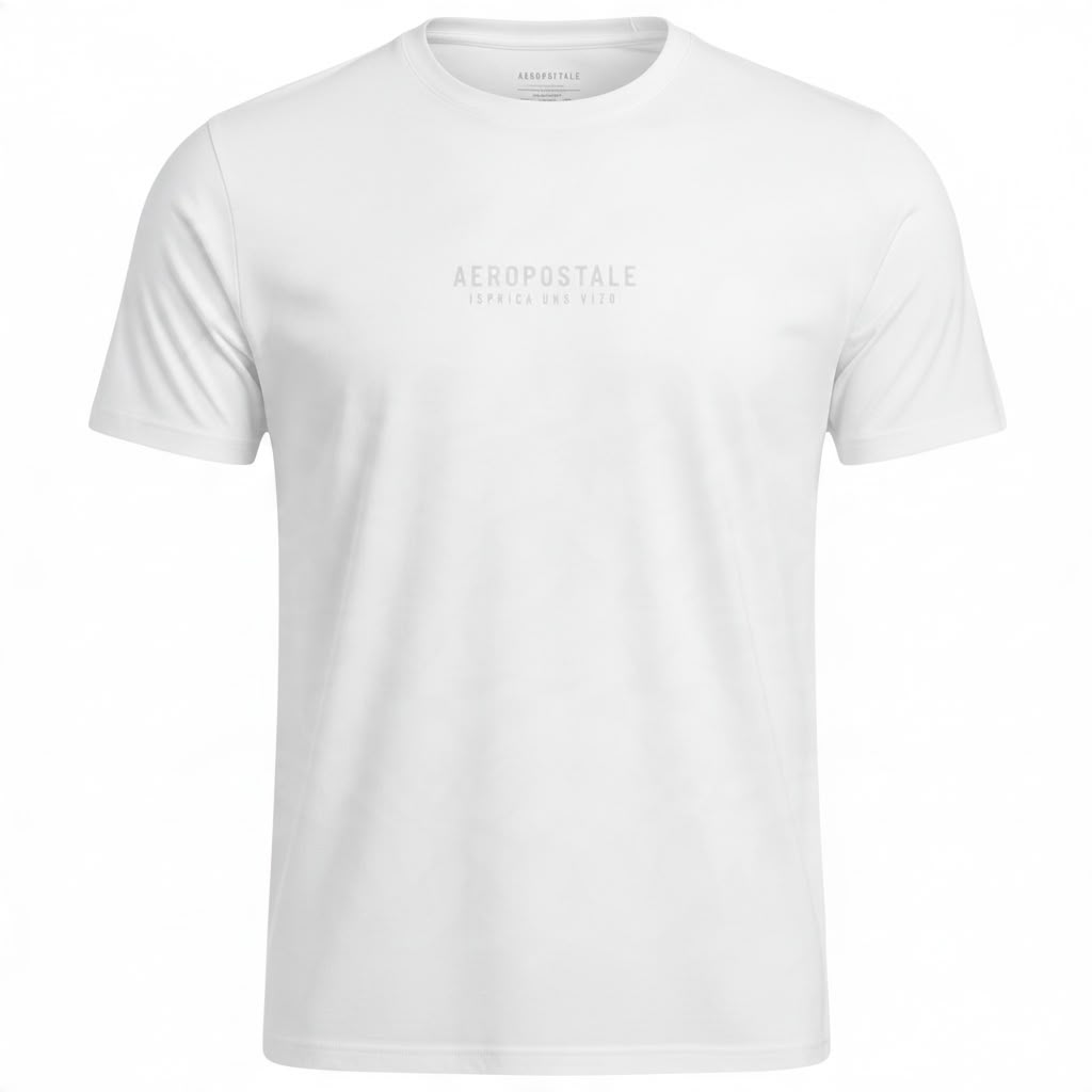 Camiseta Aeropostale Masculina Branca Estampa Minimalista Tecido Pima