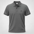 Polo King&Joe Masculina Chumbo Logo Preto