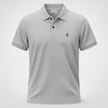 Polo King&Joe Masculina Cinza Logo Preto