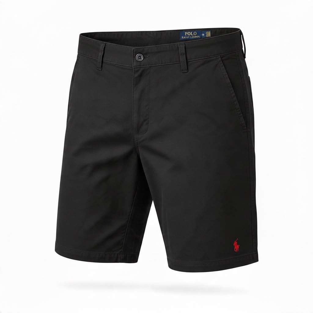 Bermuda Sarja Ralph Lauren Masculina Preta Pony Vermelho