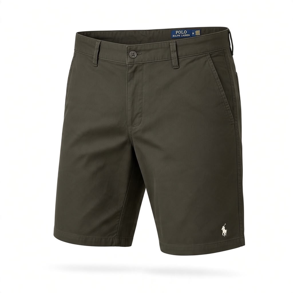 Bermuda Sarja Ralph Lauren Masculina Chocolate Pony Creme