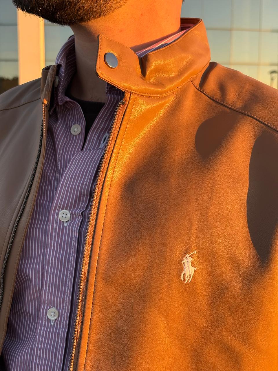 Jaqueta Ralph Lauren Masculina Palermo Caramelo Clássica Botões Metal Pony Branco