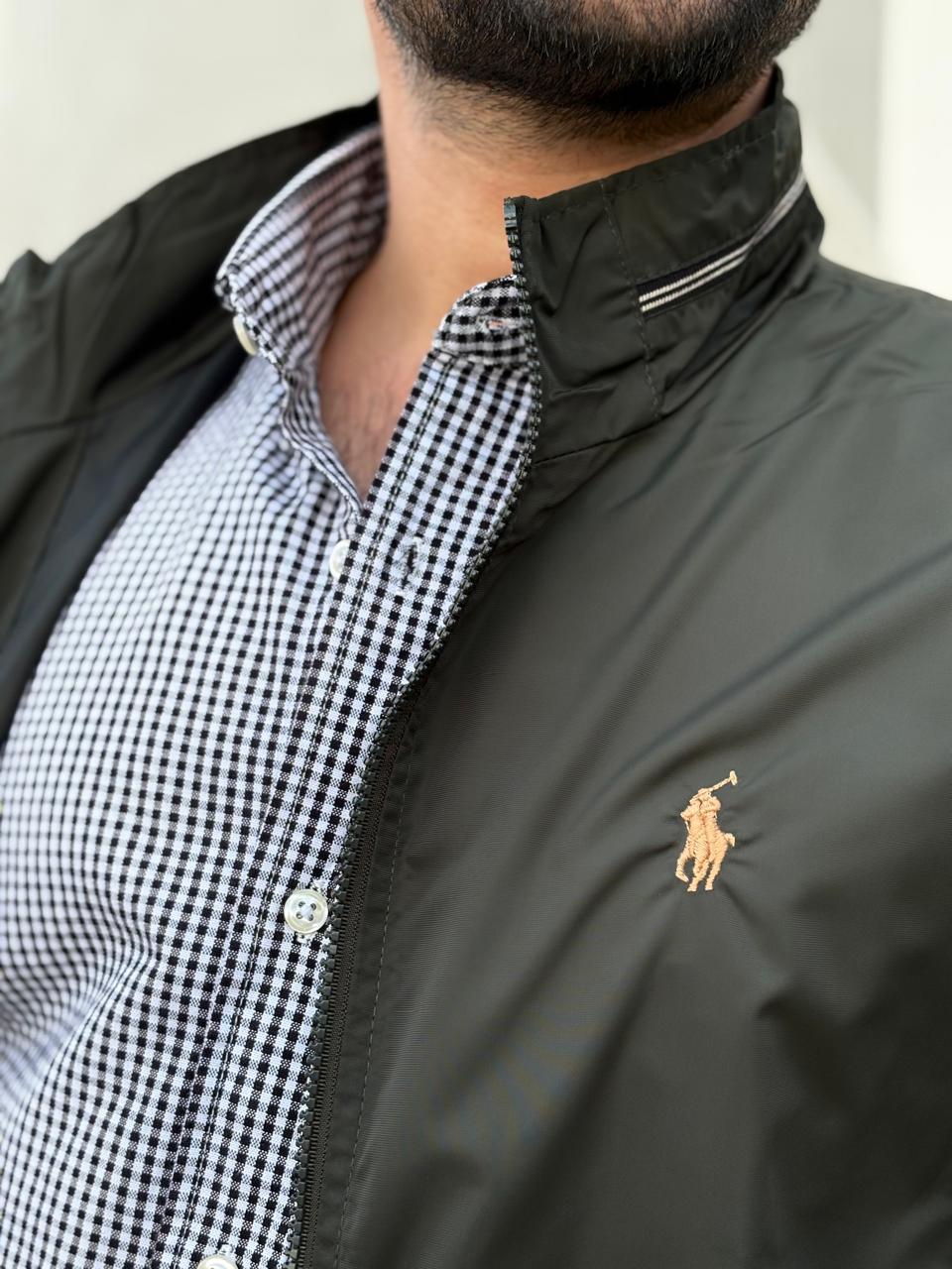Jaqueta Ralph Lauren Masculina Bomber Verde Exercito Pony Creme