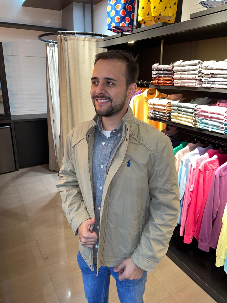 Jaqueta Sarja Ralph Lauren Masculina Inverno Rigoroso Caramelo com Pony Marinho