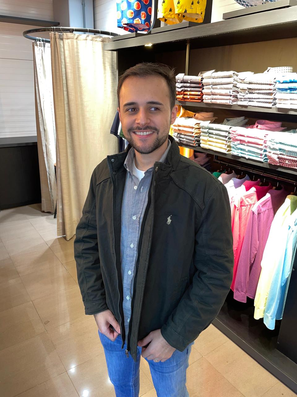 Jaqueta Sarja Ralph Lauren Masculina Inverno Rigoroso Verde Exército com Pony Cinzento