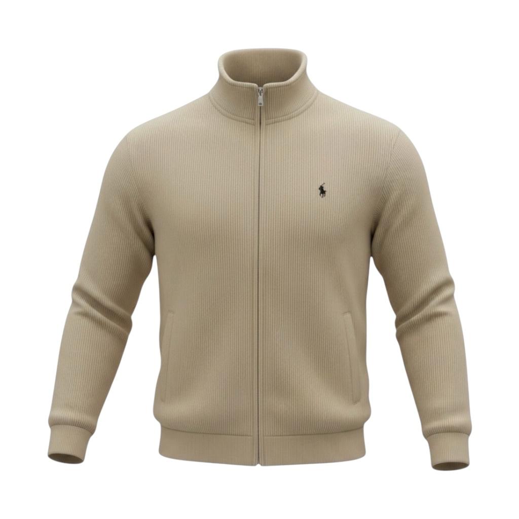 Pulôver Ralph Lauren Masculino Com Zipper Forrado Cor Caramelo Pony Marinho