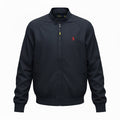 Jaqueta Ralph Lauren Masculina Bomber Ajustada ao Corpo Marinho Pony Vermelho