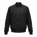 Jaqueta Ralph Lauren Masculina Bomber Ajustada ao Corpo Preta Pony Vermelho