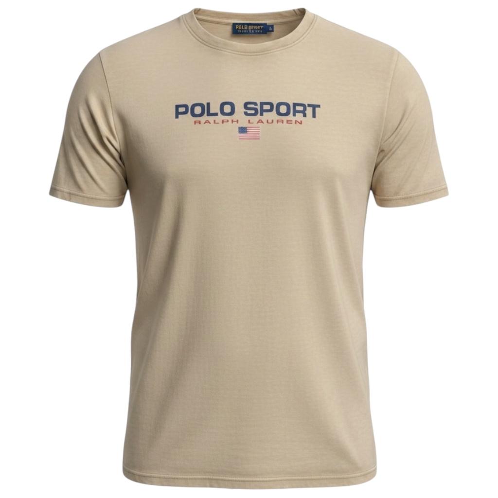 Camiseta Polo Sport Masculina Supima Siliconada Ralph Lauren cor Areia