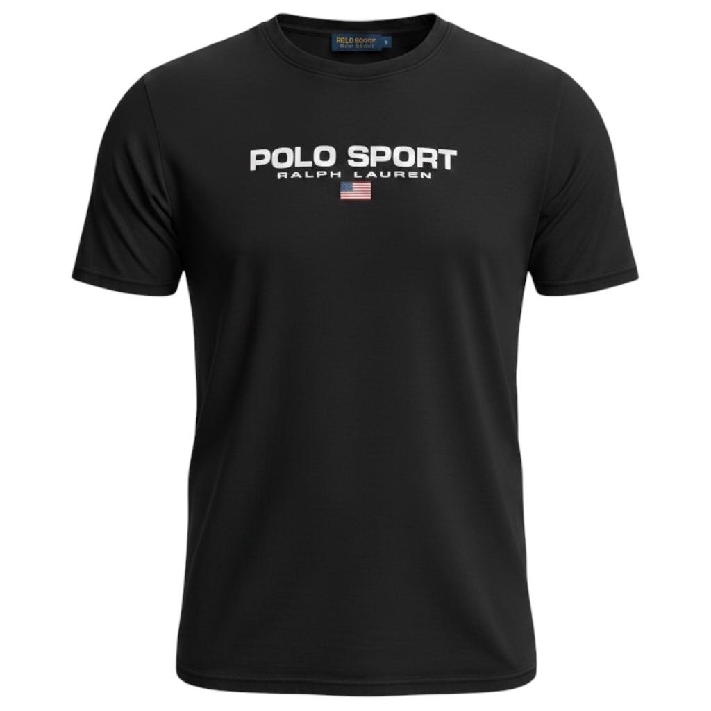 Camiseta Polo Sport Masculina Supima Siliconada Ralph Lauren cor Preta