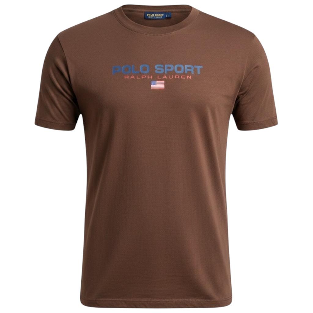 Camiseta Polo Sport Masculina Supima Siliconada Ralph Lauren cor Marrom