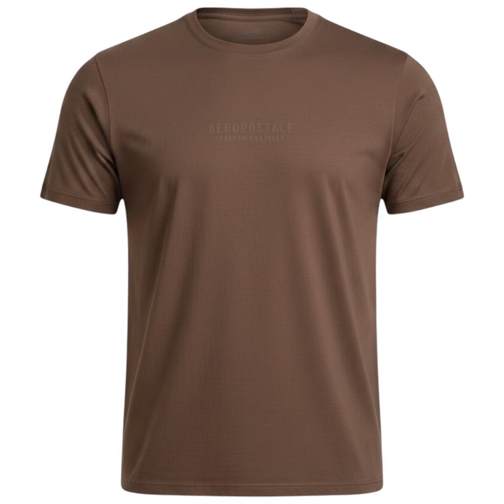 Camiseta Aeropostale Masculina Marrom Estampa Minimalista Tecido Pima