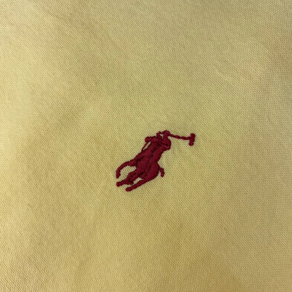 Camisa Ralph Lauren Masculina Oxford Tinturado Amarela Pony Vermelho