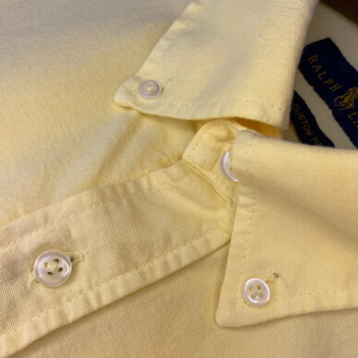Camisa Ralph Lauren Masculina Oxford Tinturado Amarela Pony Vermelho