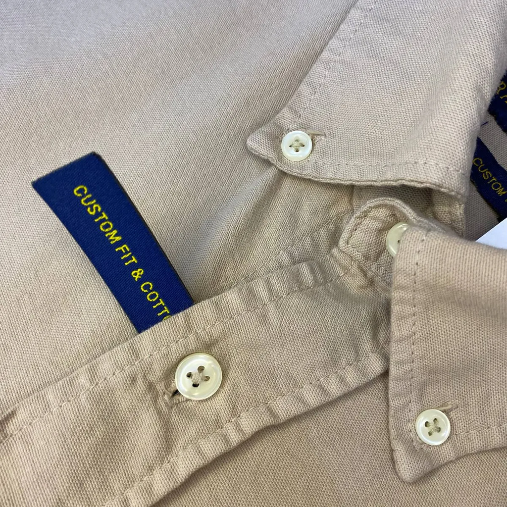 Camisa Ralph Lauren Masculina Oxford Tinturado Café Pony Chocolate