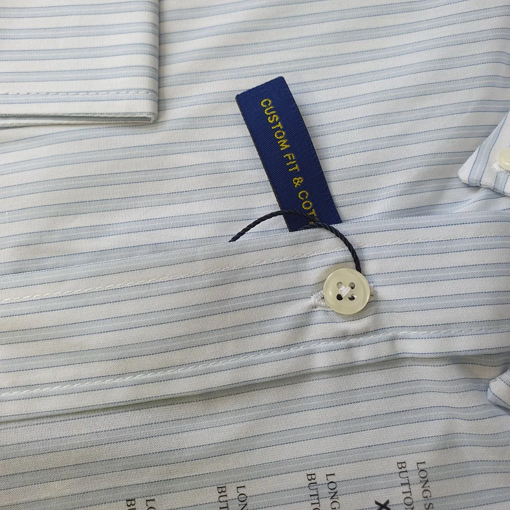 Camisa Ralph Lauren Masculina Branca Listras Executiva e Pony Dourado