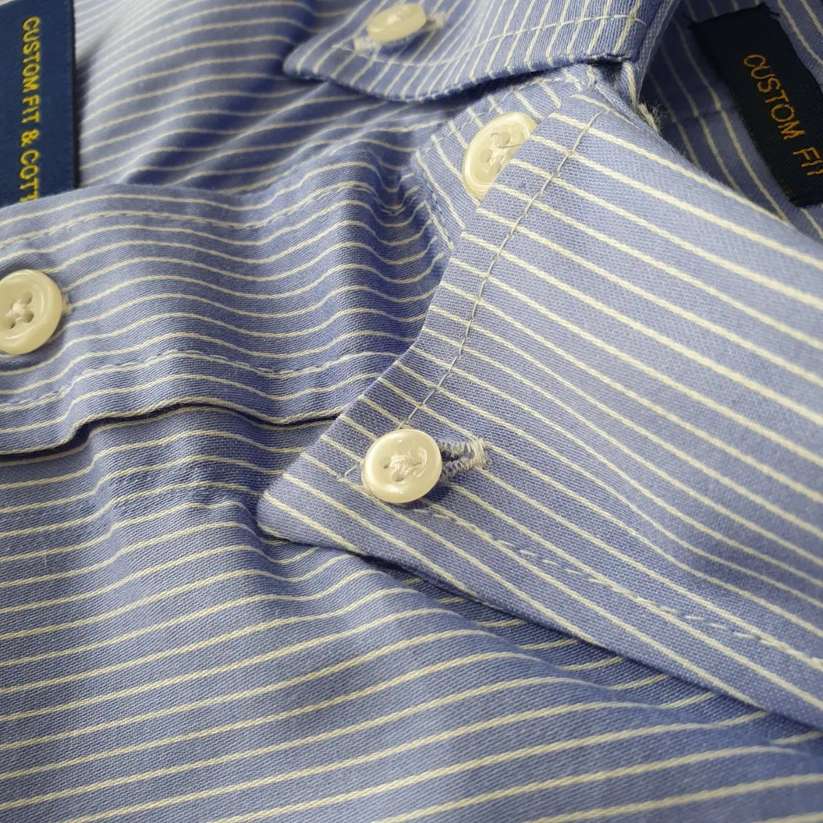Camisa Ralph Lauren Masculina Azul Listras Executiva Pony Rosa