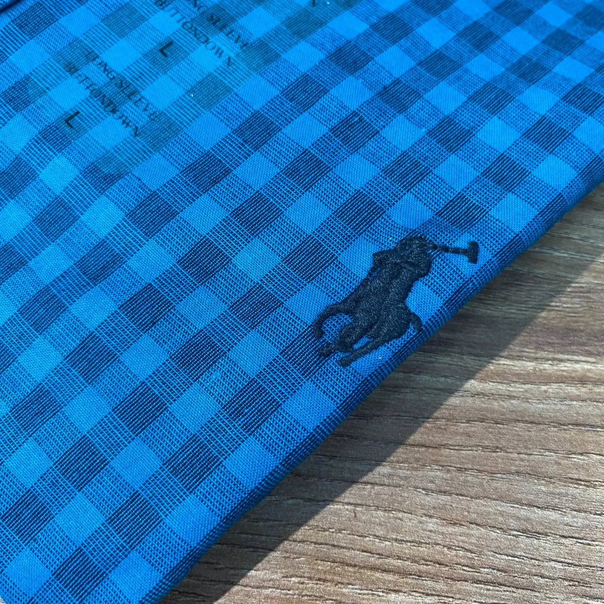 Camisa Ralph Lauren Masculina Xadrez Verde Esmeralda Pony Preto