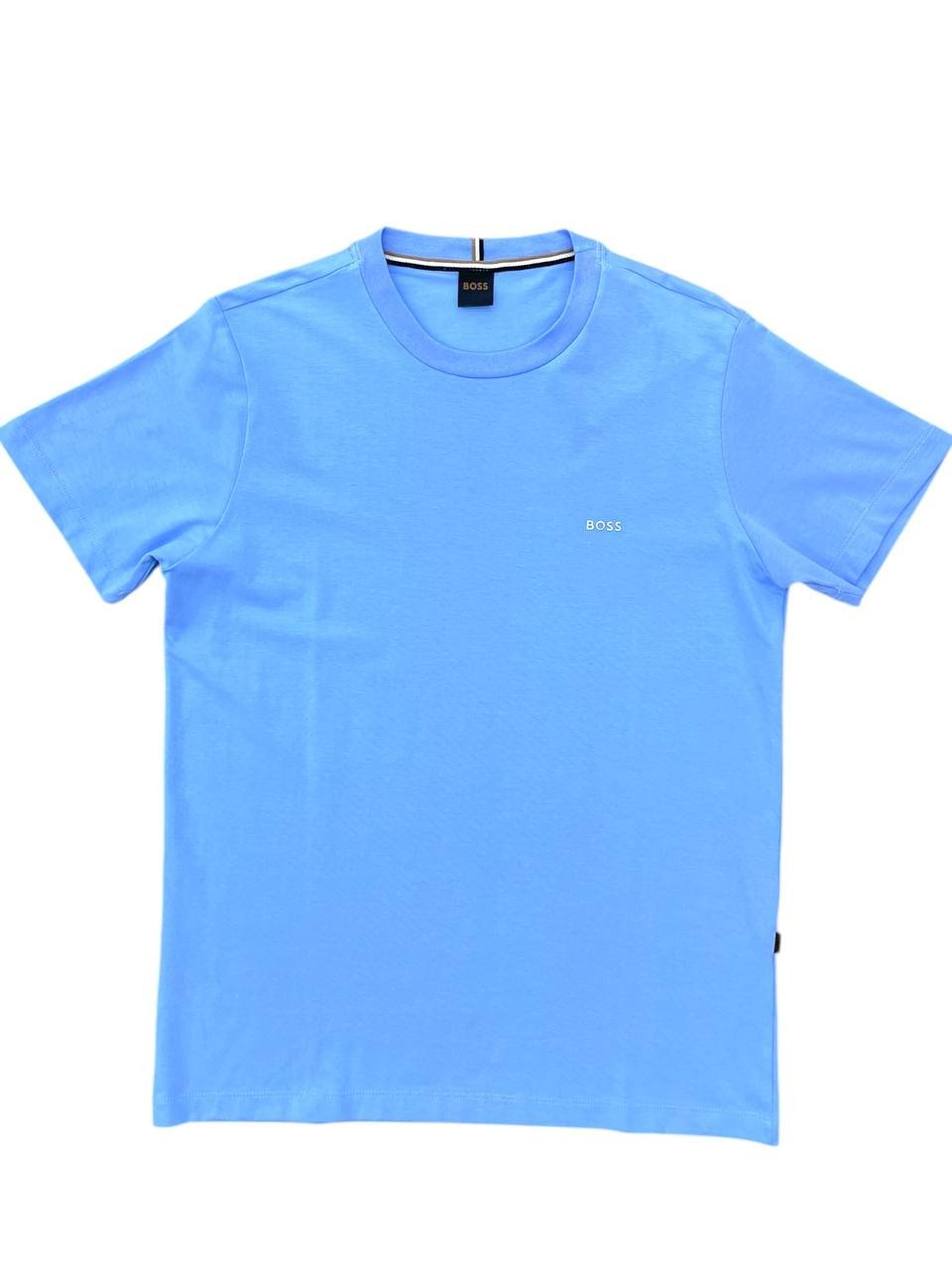 Camiseta Hugo Boss Masculina Azul Clássica Básica