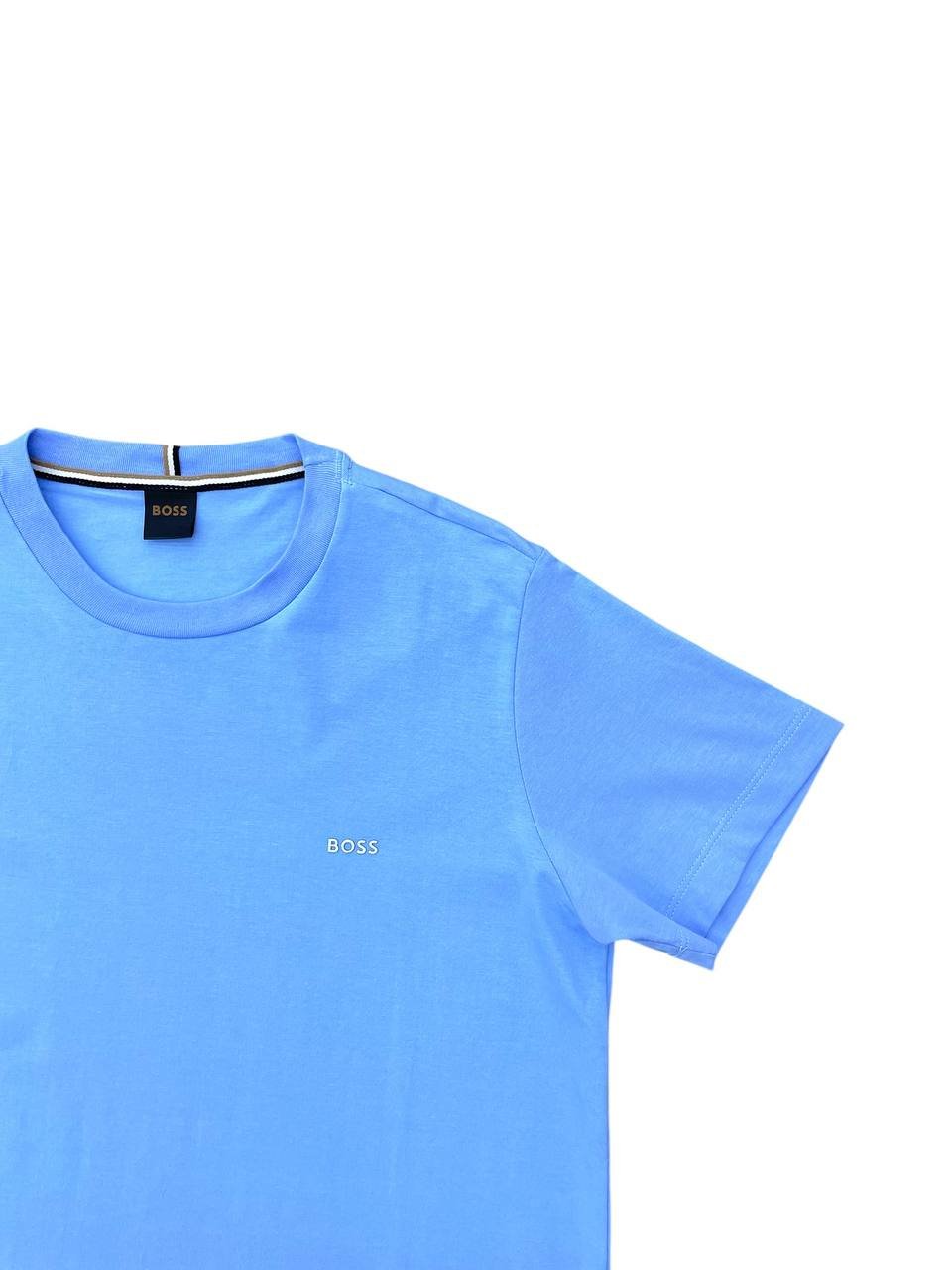 Camiseta Hugo Boss Masculina Azul Clássica Básica