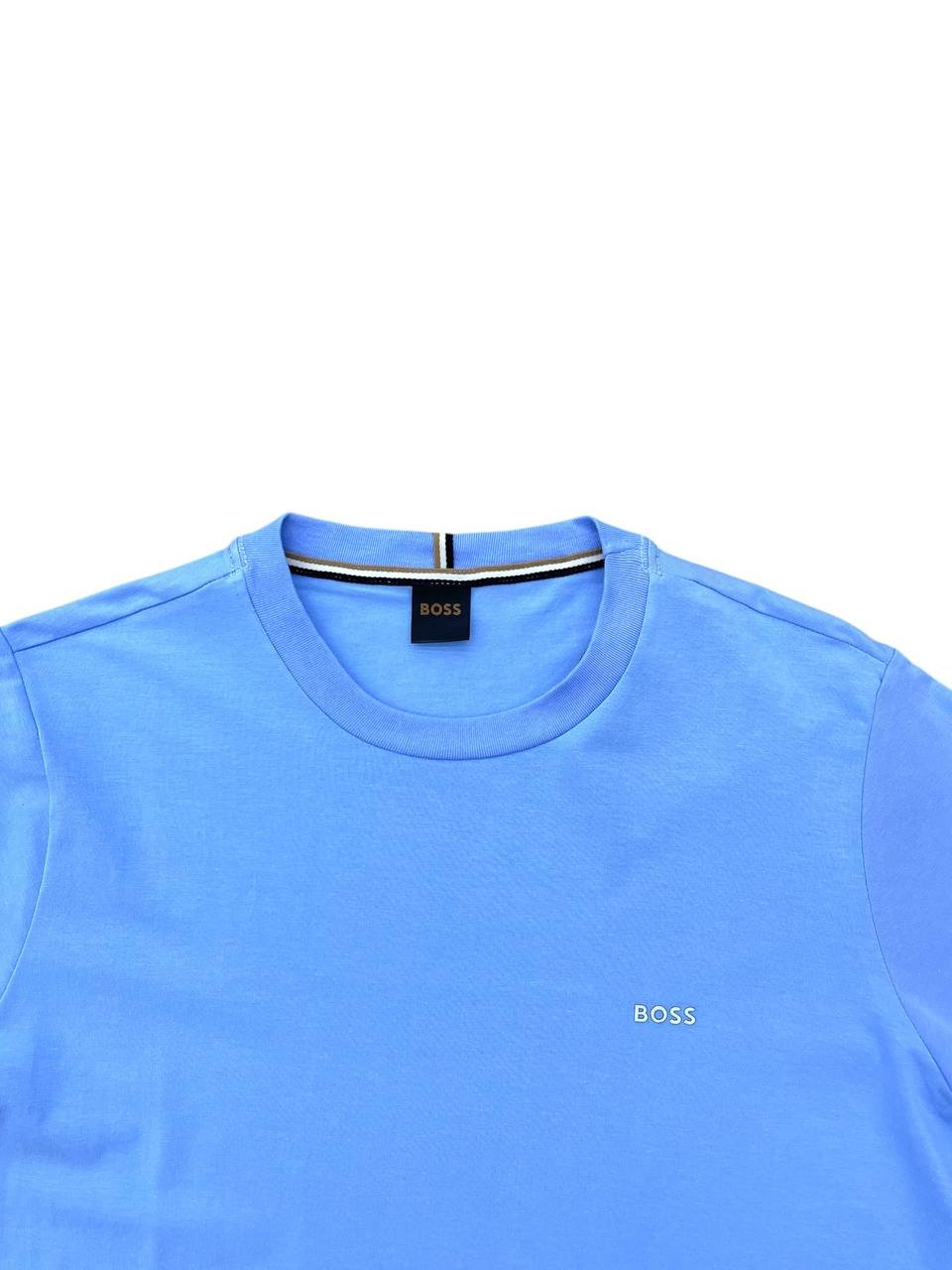 Camiseta Hugo Boss Masculina Azul Clássica Básica