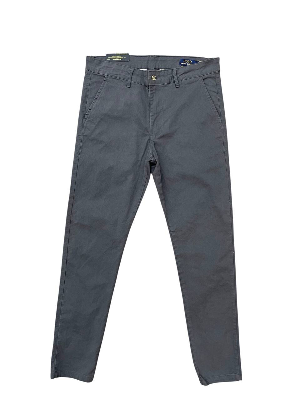 Calça Sarja Ralph Lauren Masculina Clássica Americana – Chumbo com Pony Vermelho