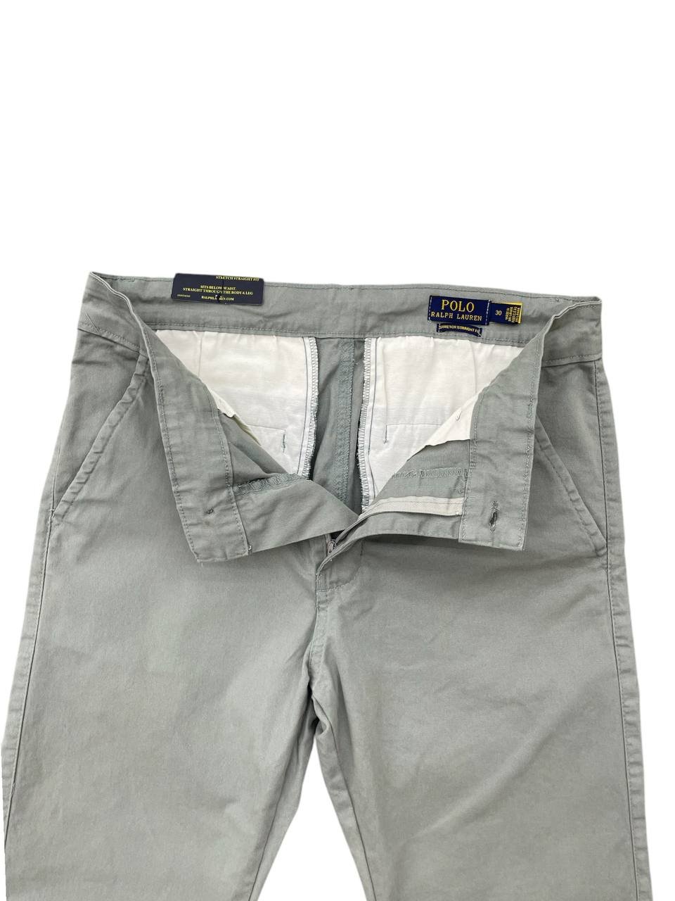Calça Sarja Ralph Lauren Masculina Clássica Americana – Cinzento com Pony Marinho