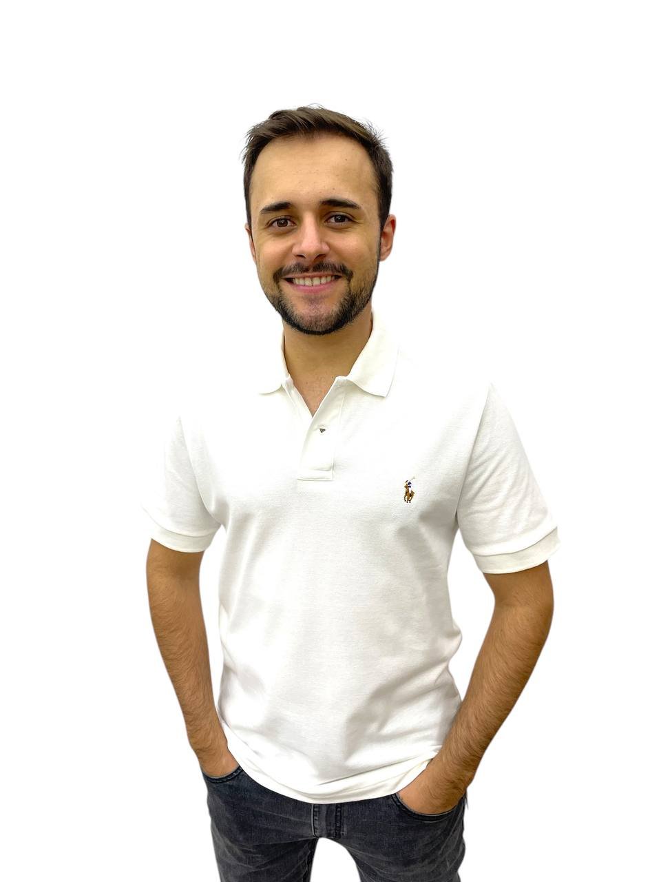 Polo Ralph Lauren Masculina Branca Pony Colorido