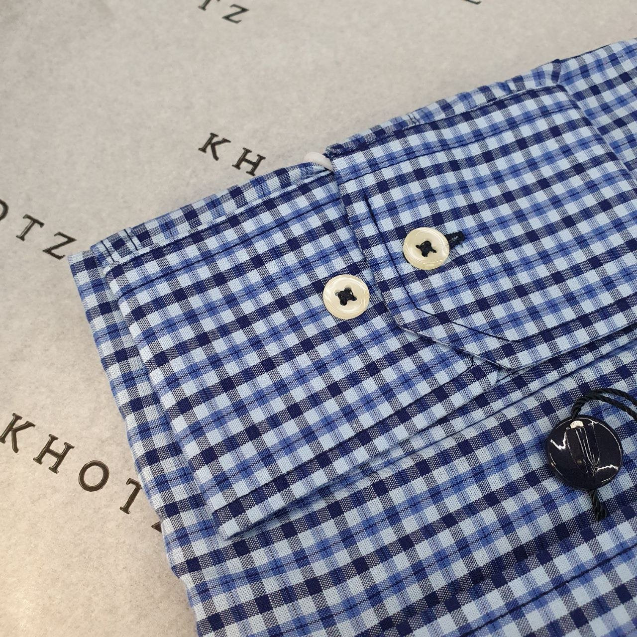 Camisa Ralph Lauren Masculina Micro Xadrez Azul Naval Pony Preto