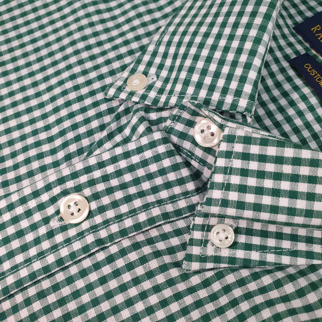 Camisa Ralph Lauren Masculina Micro Xadrez Verde Pony Vermelho