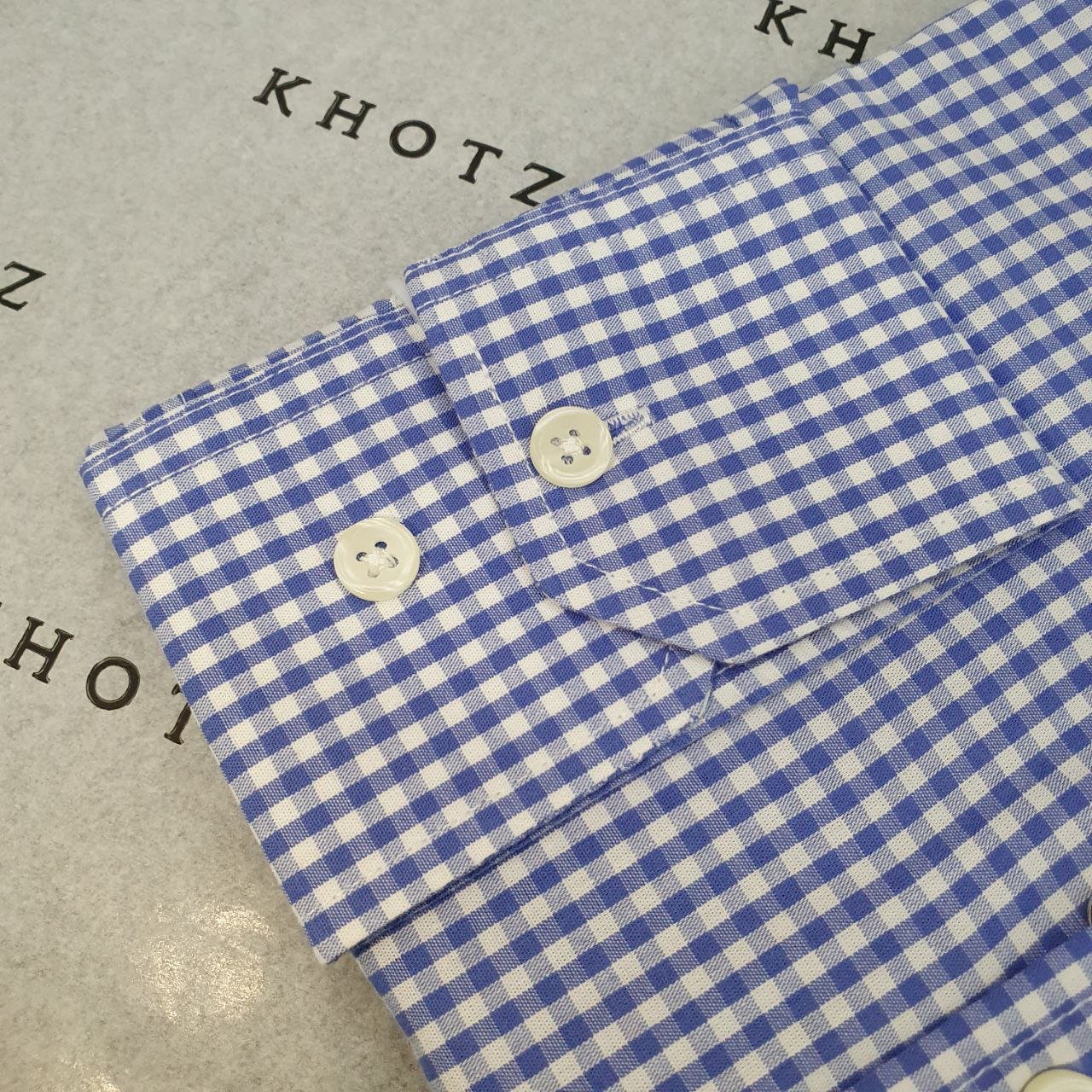 Camisa Ralph Lauren Masculina Micro Xadrez Azul Royal Pony Amarelo