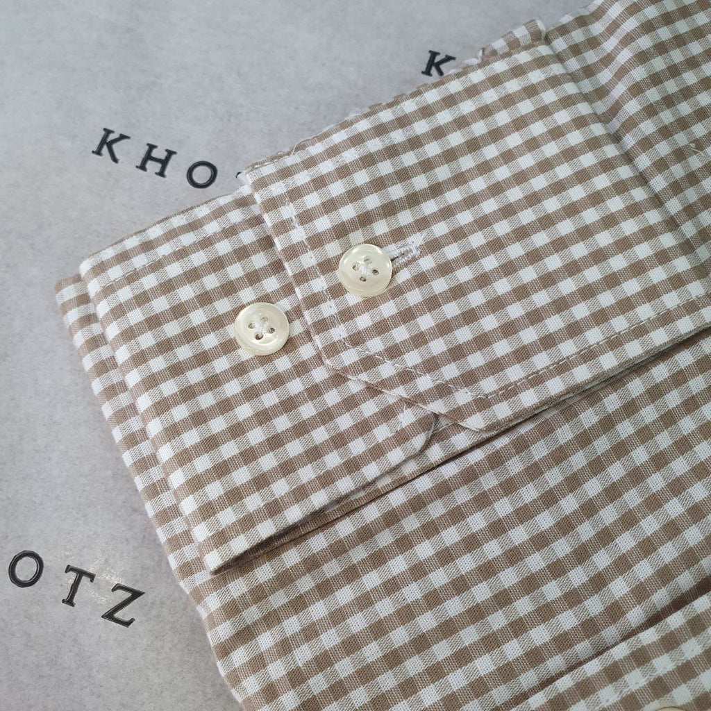 Camisa Ralph Lauren Masculina Micro Xadrez Palha Pony Ouro