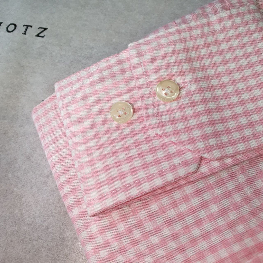 Camisa Ralph Lauren Masculina Micro Xadrez Rosa Pony Azul Bebê