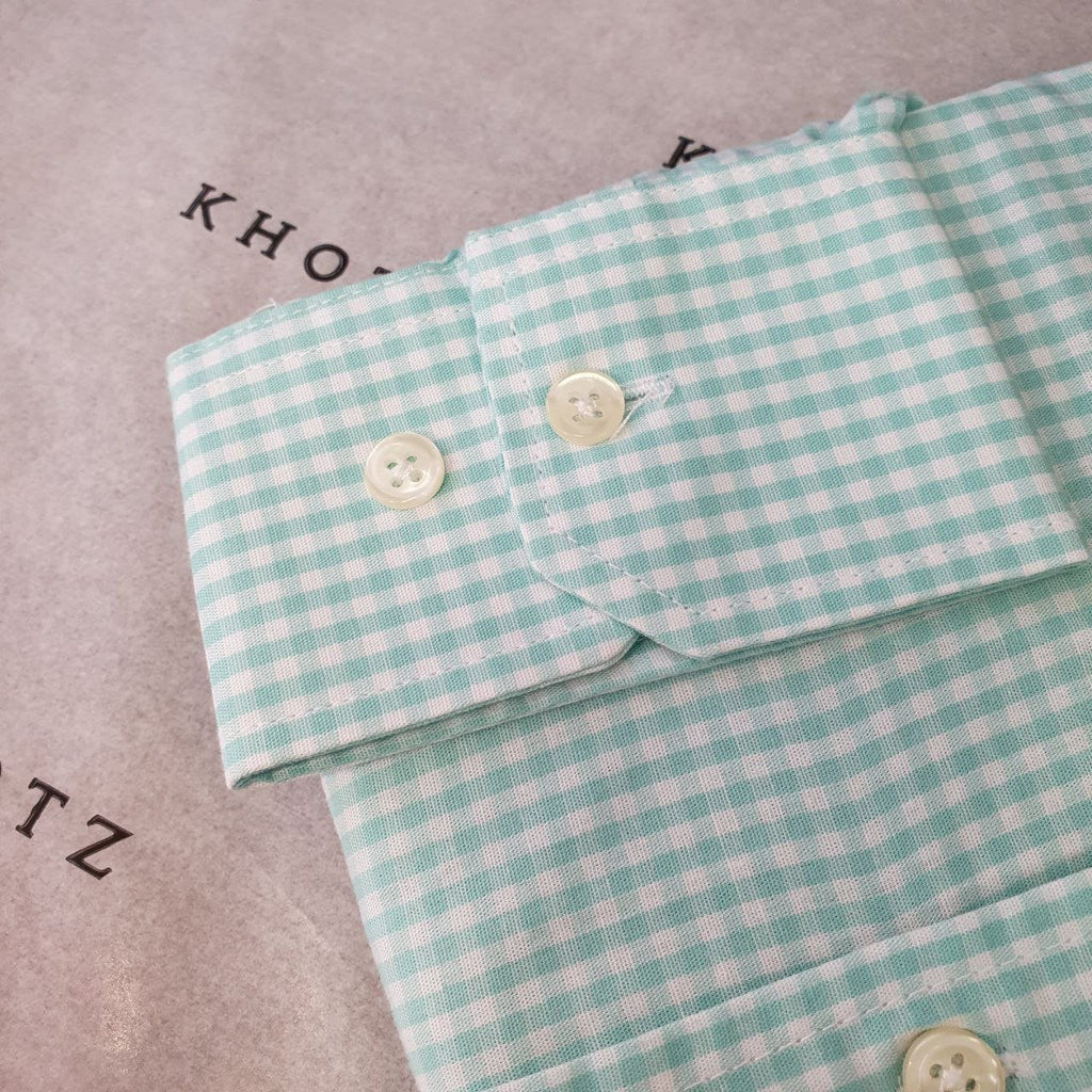 Camisa Ralph Lauren Masculina Micro Xadrez Verde Água Pony Laranja