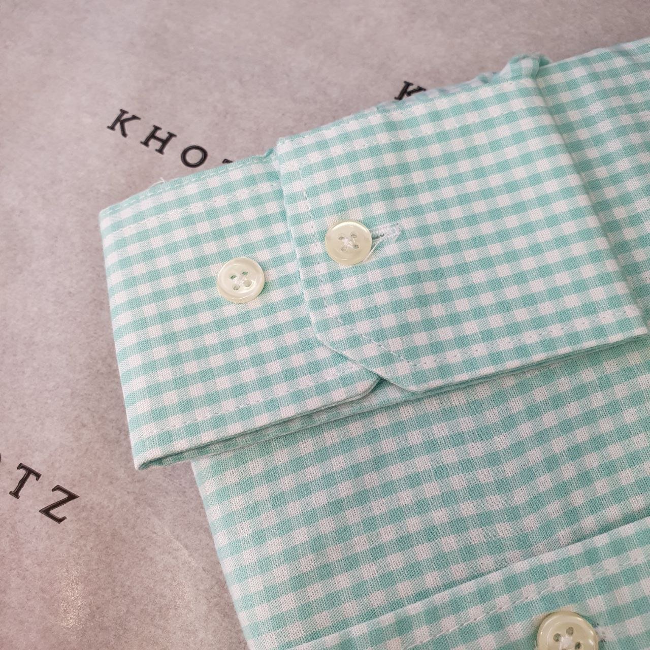 Camisa Ralph Lauren Masculina Micro Xadrez Verde Água Pony Laranja