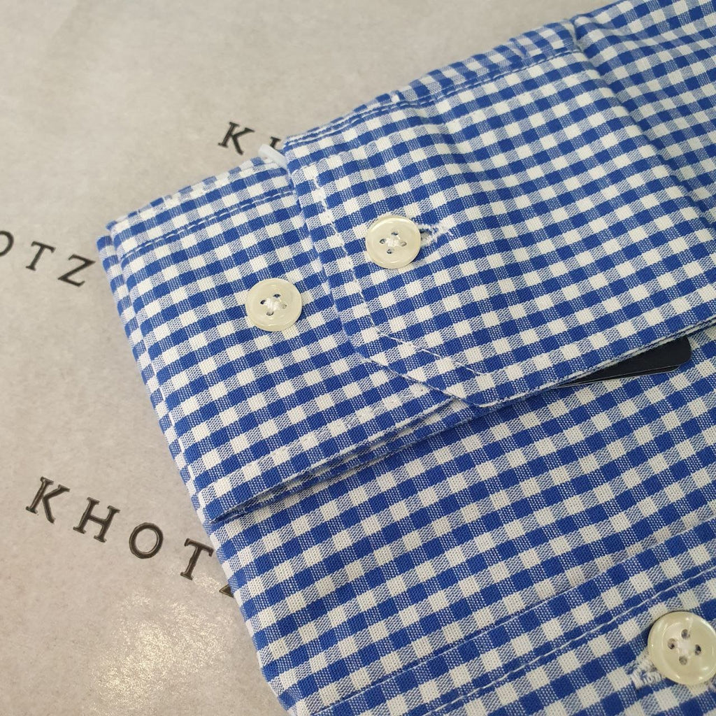 Camisa Ralph Lauren Masculina Micro Xadrez Azul Royal Pony Vermelho