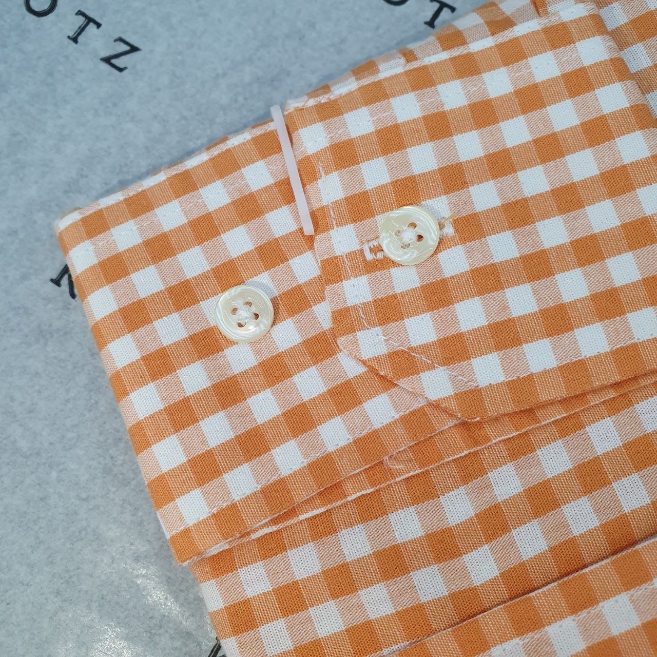 Camisa Ralph Lauren Masculina Xadrez Laranja Pony Roxo