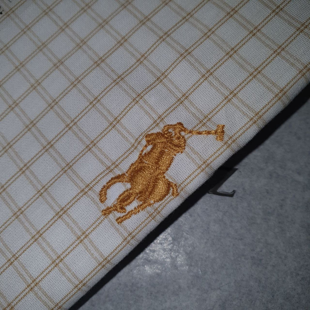 Camisa Ralph Lauren Masculina Xadrez Europeu Pony Dourado