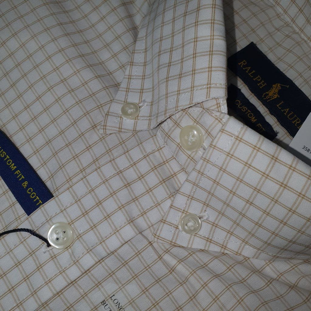 Camisa Ralph Lauren Masculina Xadrez Europeu Pony Dourado