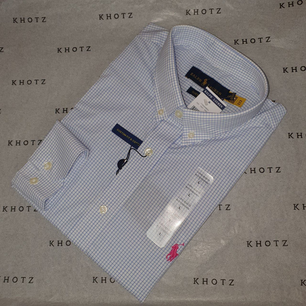 Camisa Ralph Lauren Masculina Xadrez Executivo Pony Rosa