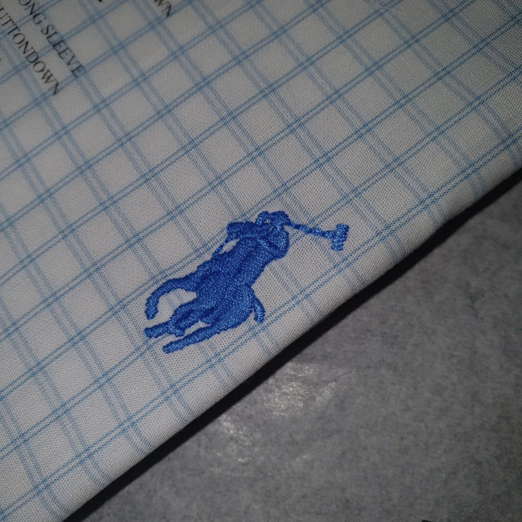 Camisa Ralph Lauren Masculina Xadrez Europeu Pony Azul Celeste