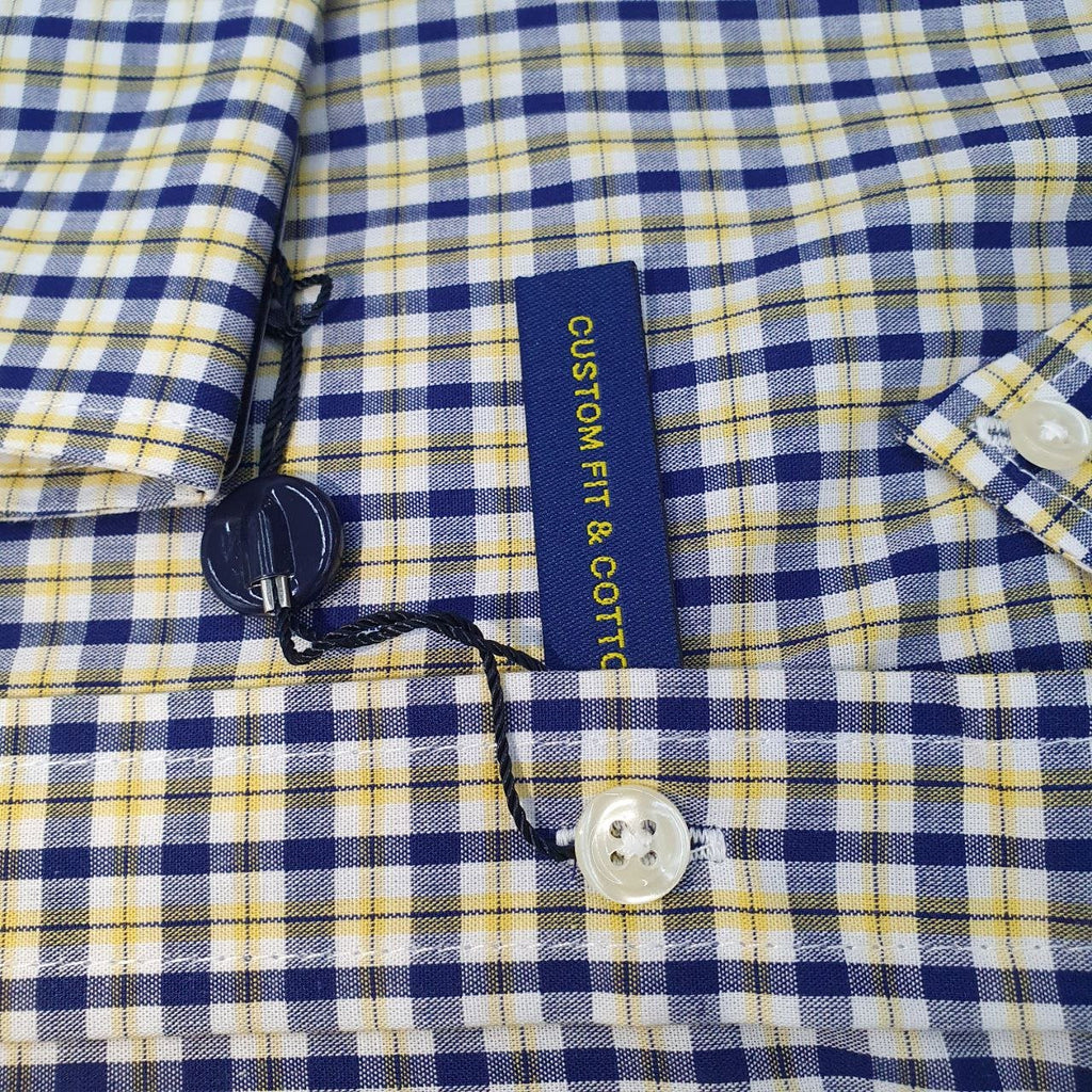 Camisa Ralph Lauren Masculina Xadrez Dourado Pony Vermelho