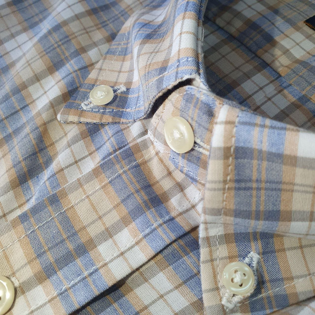 Camisa Ralph Lauren Masculina Xadrez Espaçado Caramelo Pony Preto