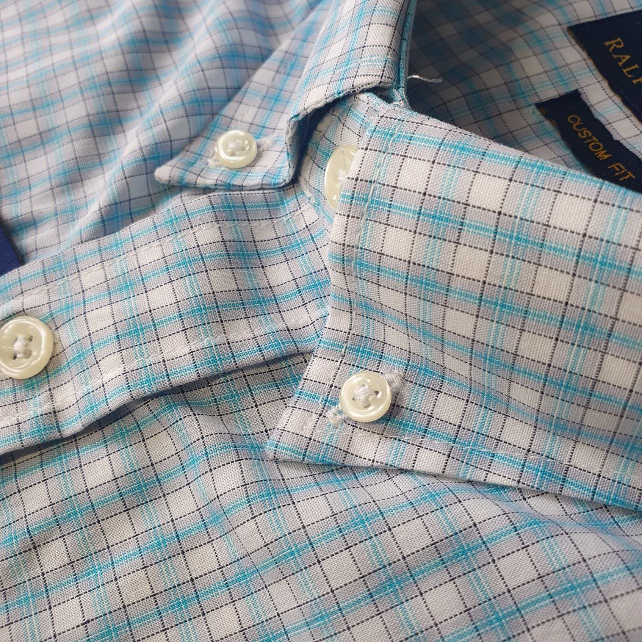 Camisa Ralph Lauren Masculina Xadrez Europeu Azul Bebê Pony Amarelo