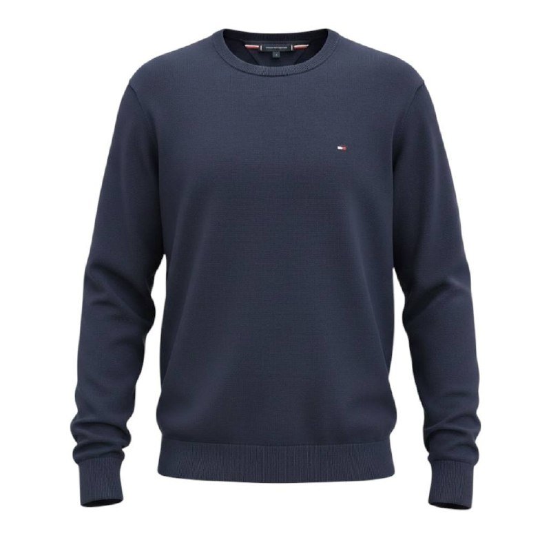 Suéter Tommy Hilfiger Masculino Marinho Clássico Padrão da Marca