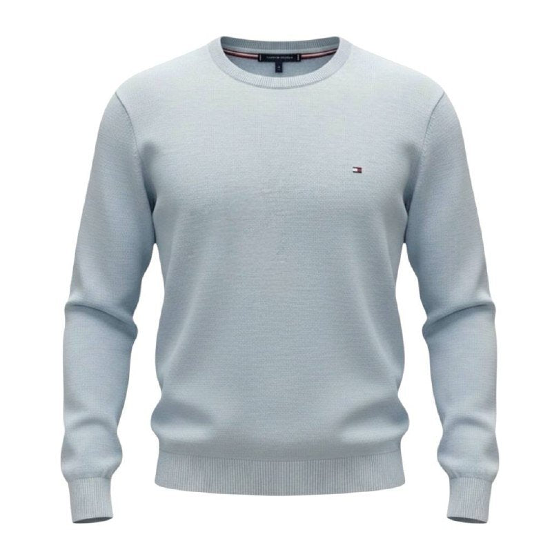 Suéter Tommy Hilfiger Masculino Azul Bebê Clássico Padrão da Marca