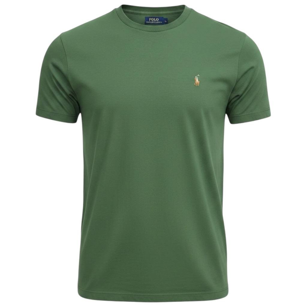 Camiseta Básica Ralph Lauren Masculina Verde Pony Colorido