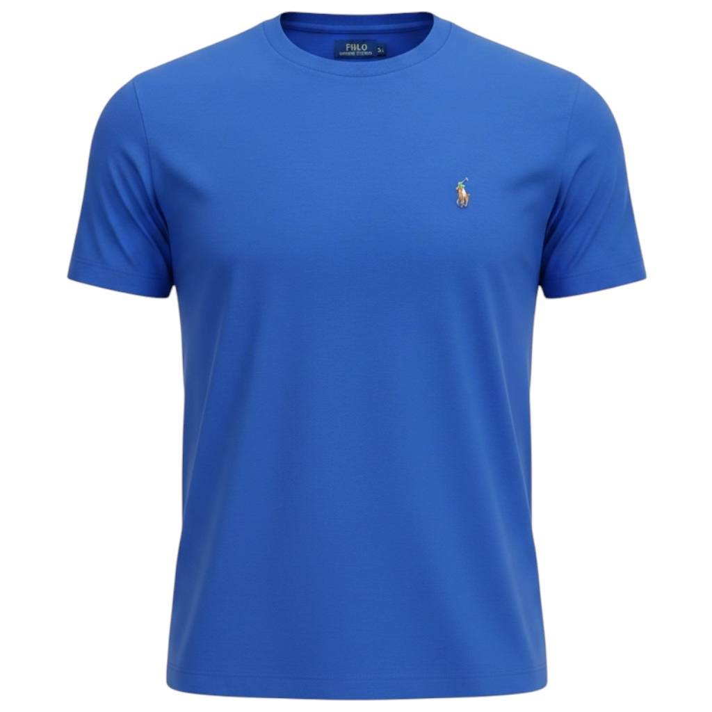 Camiseta Básica Ralph Lauren Masculina Azul Royal Pony Colorido