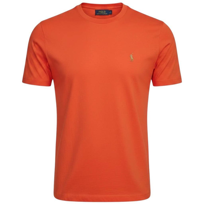 Camiseta Básica Ralph Lauren Masculina Laranja Pony Colorido